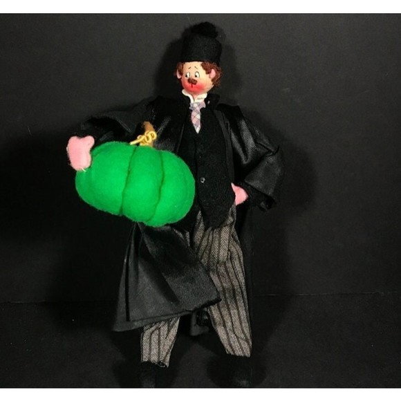 Vintage felt doll Man squash pumpkin contest judge Klumpe Roldan Nistis gift - Picture 3 of 9